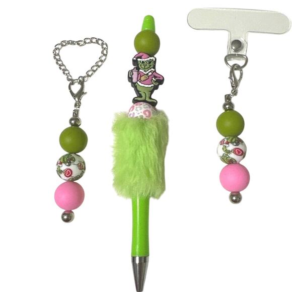 Scrooge charm 3 piece set, Ink Pen & refill cup handle & cell phone charms. NWT - Picture 1 of 4